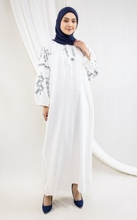 Gamis Dress Linen Bamboo White