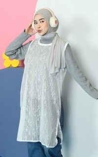 Vest Mybamus Outer Brukat Lace For Dress White-756943