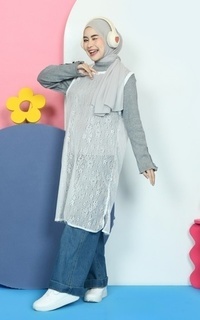Vest Mybamus Outer Brukat Lace For Dress White-756944