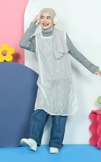 Vest Mybamus Outer Brukat Lace For Dress White-756945