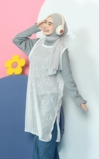 Vest Mybamus Outer Brukat Lace For Dress White-756946