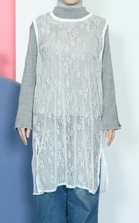 Vest Mybamus Outer Brukat Lace For Dress White-756948