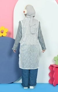 Vest Mybamus Outer Brukat Lace For Dress White-756950