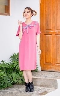 Tunik Yoenik Apparel Hanbyul Collar Dress Berry M18665 R93S4