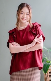 Blouse Yoenik Apparel Haeyi Oversize Blouse Red Wine M18451 R18S3