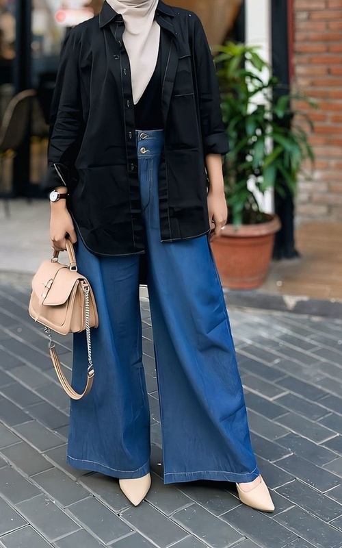 Pants - Highwaist Jeans (Celana Kulot Denim) - Dark Blue