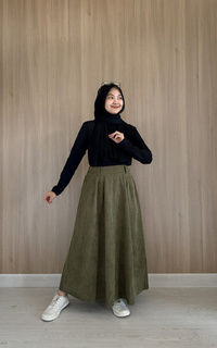 Skirt Corduroy Skirt (Rok Suede A-Line)