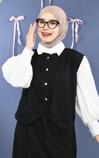 Vest Mybamus Widi Vest Brukat Kondangan Outer Lace Black M19265 R21S5-767837