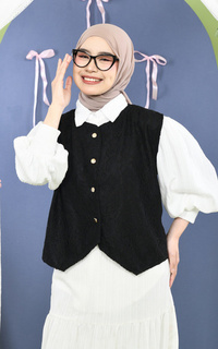 Vest Mybamus Widi Vest Brukat Kondangan Outer Lace Black M19265 R21S5-767838