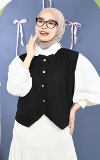 Vest Mybamus Widi Vest Brukat Kondangan Outer Lace Black M19265 R21S5-767839