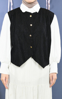 Vest Mybamus Widi Vest Brukat Kondangan Outer Lace Black M19265 R21S5-767842