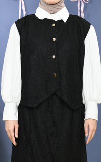 Vest Mybamus Widi Vest Brukat Kondangan Outer Lace Black M19265 R21S5-767843