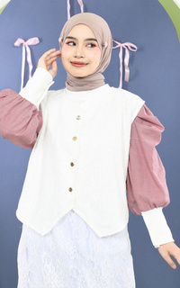 Vest Mybamus Widi Vest Brukat Kondangan Outer Lace Broken White M19266 R22S6-767844