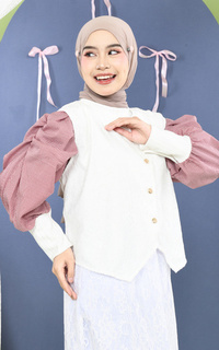 Vest Mybamus Widi Vest Brukat Kondangan Outer Lace Broken White M19266 R22S6-767845