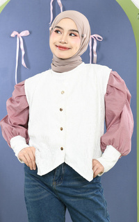 Vest Mybamus Widi Vest Brukat Kondangan Outer Lace Broken White M19266 R22S6-767846