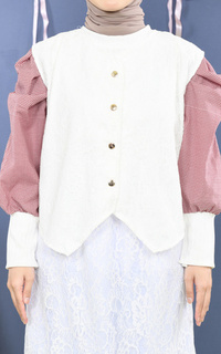 Vest Mybamus Widi Vest Brukat Kondangan Outer Lace Broken White M19266 R22S6-767848