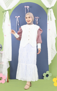 Vest Mybamus Widi Vest Brukat Kondangan Outer Lace Broken White M19266 R22S6-767850