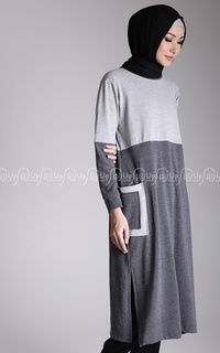 Atasan Aqeela Grey-Dark Grey-78481