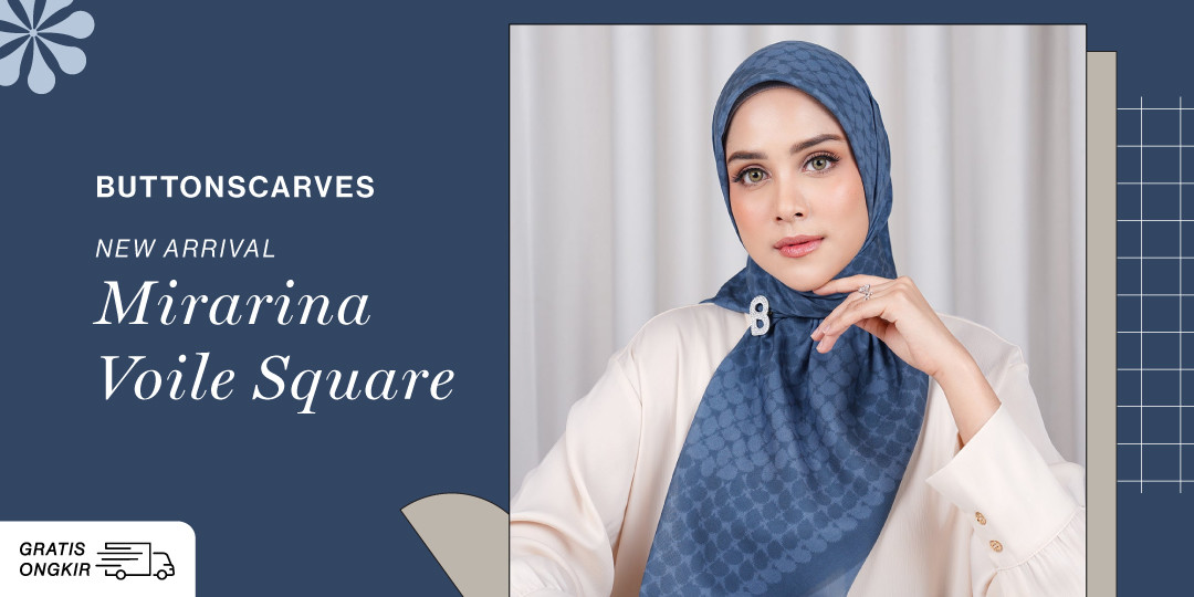 Buttonscarves New Arrival - Mirarina Voile Square