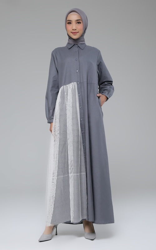 gamis-polos-kombinasi