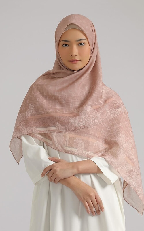 Model Jilbab Segi Empat Double Layer