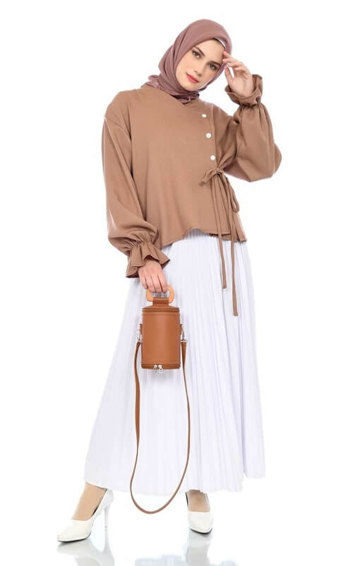 Blus Cokelat Trendy