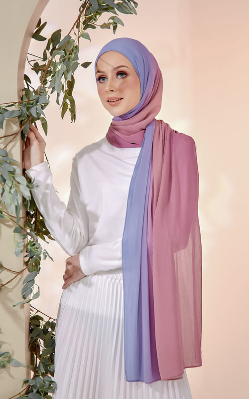 All White dan Pashmina Ombre