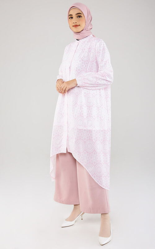 Tunik Motif Nuansa Pink