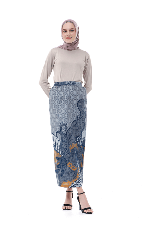 Rok Batik Instan Biru