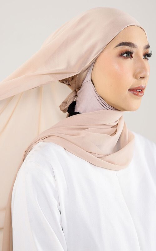 Detail Pashmina Inner Warna Khaki