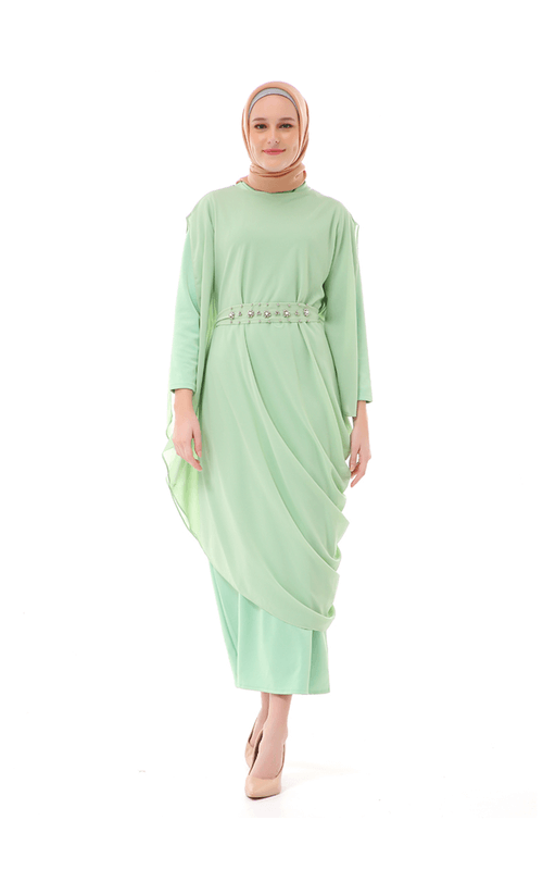 Gamis Mint dengan Furing Lembut