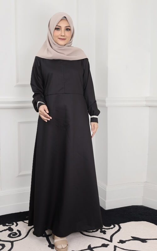 Gamis Hitam Polos Elegan