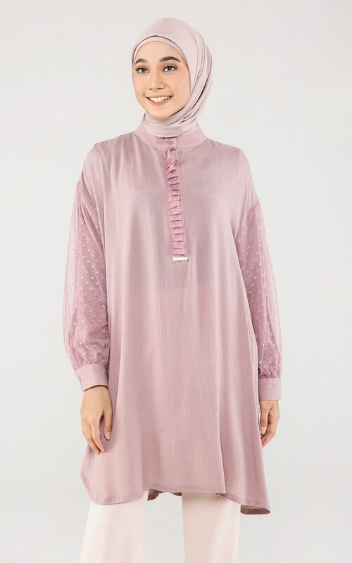 Blouse Lengan Tulle Dot