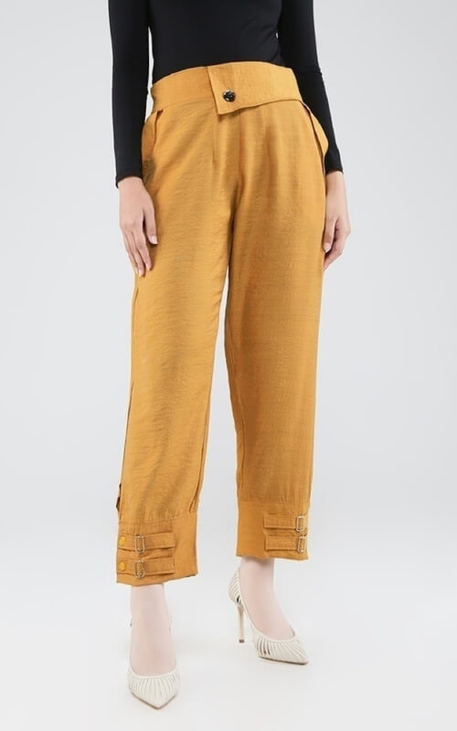 Celana High Waist Mustard