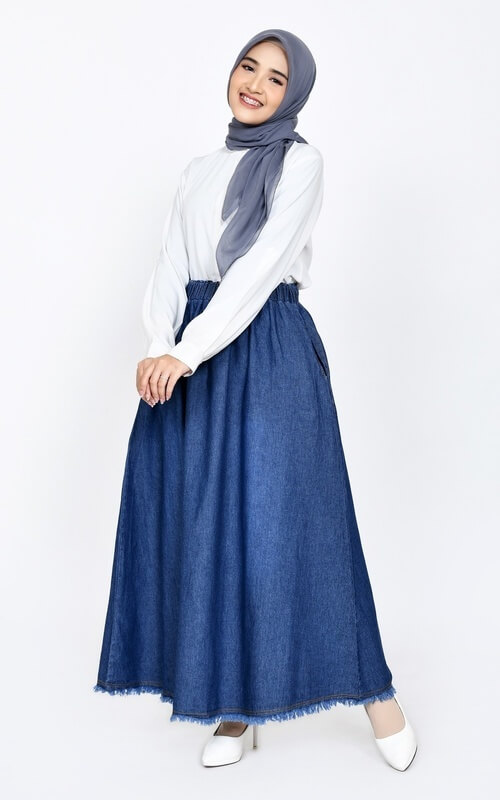 Denim Skirt Warna Biru