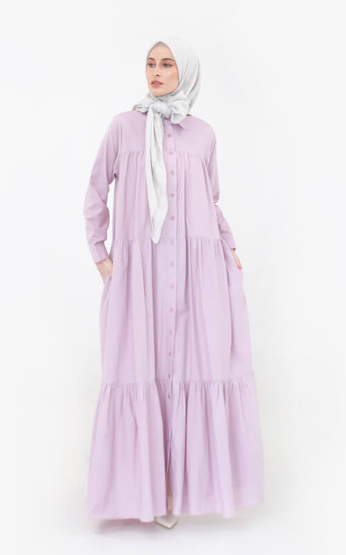 Gamis Polos Warna Lilac