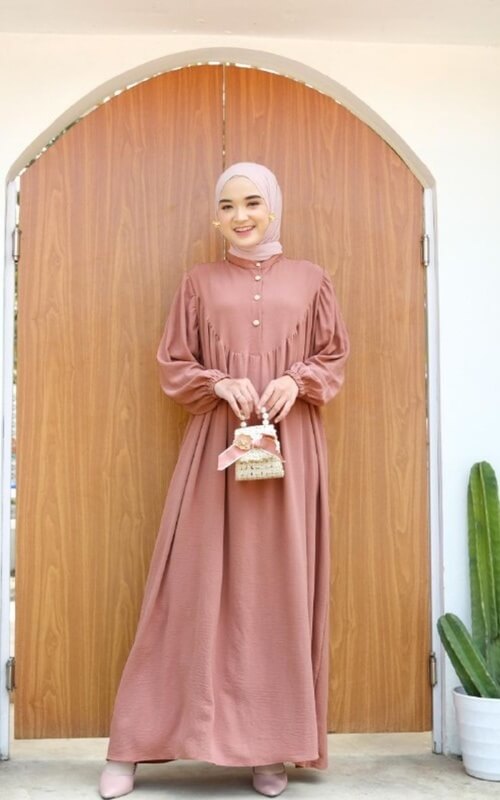 Dress Polos Aksen Kancing