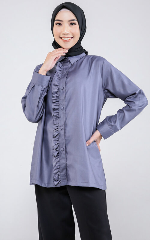 Kemeja Blouse Ruffle