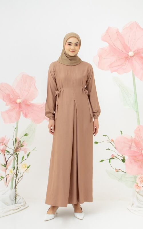 Gamis Kalem Warna Nude