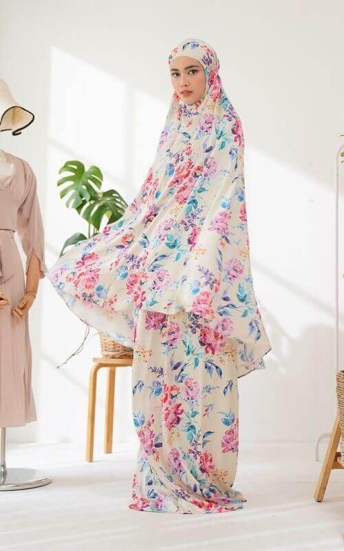 Mukena Motif Blossom Flower Multicolor