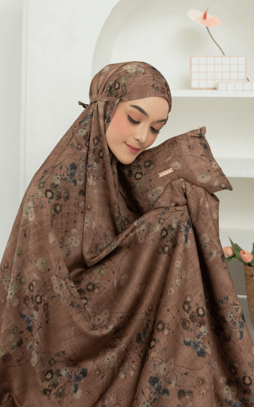 Mukena Floral Warna Coklat