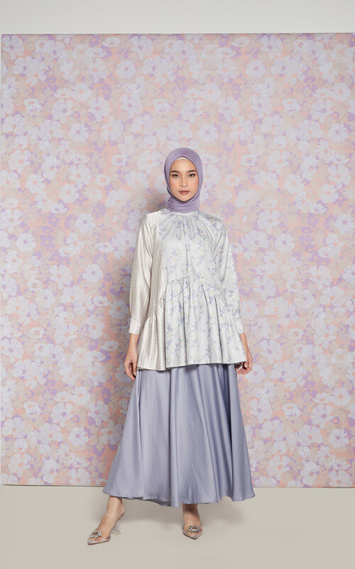 Blouse Motif Warna Silver