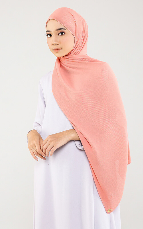 Hijab Pashmina Warna Salmon