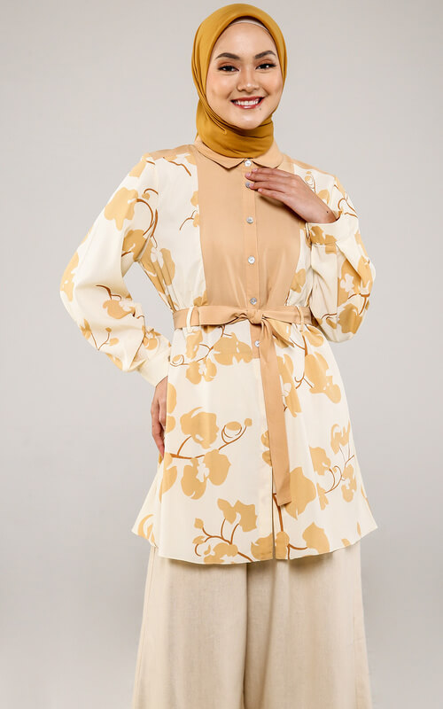 Blus Kerja Wanita Motif Bunga