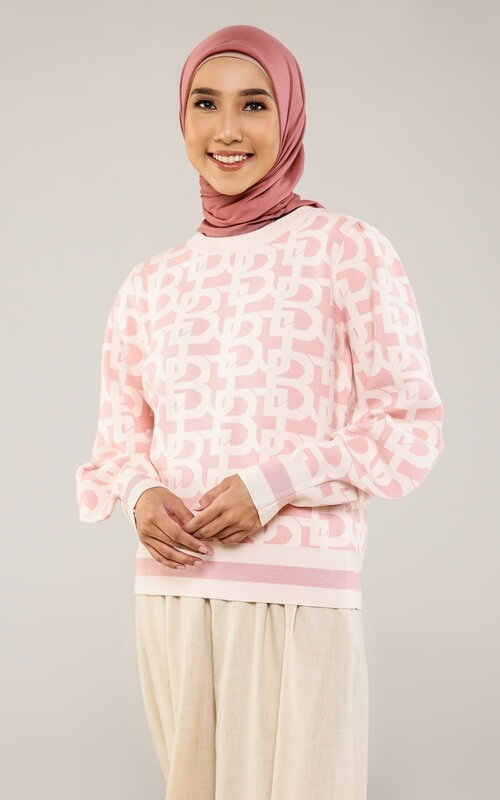 Sweater Feminim Warna Pink