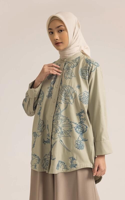 Blouse Sage Motif Bunga