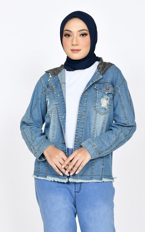 Style Denim Jacket with Hoodie