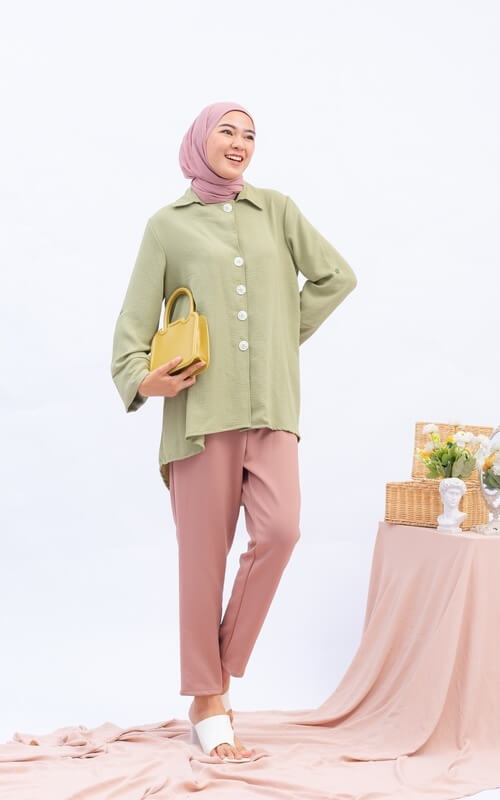 OOTD Sage dan Pink