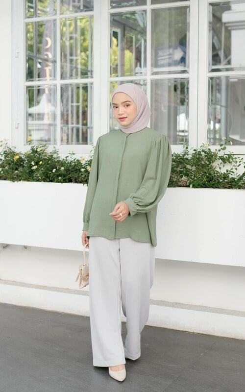 Blouse Nuansa Sage Green