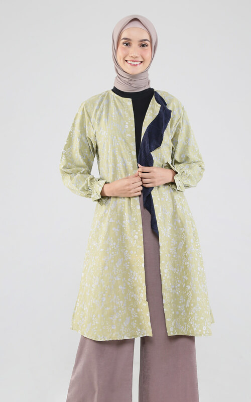 Model Outer Panjang Motif Floral